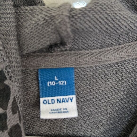 Old Navy girls 10/12 leopard print comfy sweats sweatshirt hoodie sweatpants - Picture 13 of 14